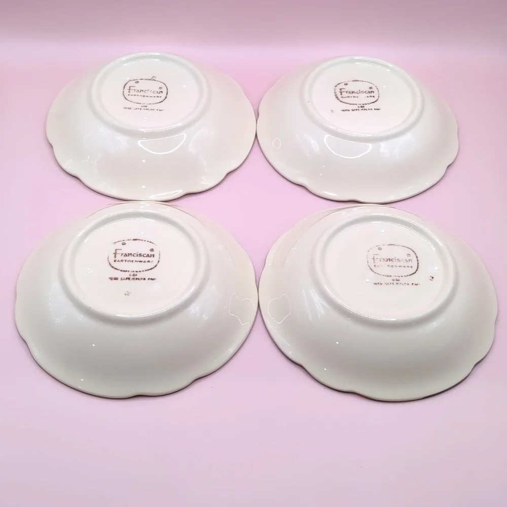 Set of 4 Vintage Franciscan Desert Rose Earthenware Berry Side Dish Bowls 5.25